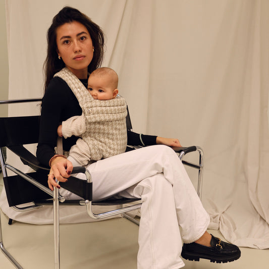 Marsupio porta-bebè - Pied de poule Beige